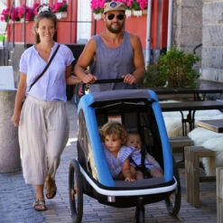 Remorque Vélo Poussette 2 Enfants HAMAX Avenida Citron -Gazelle Velo Boutique remorque velo 2 enfants hamax avenida citron 5