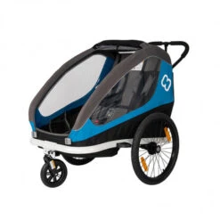 Remorque Vélo Poussette 2 Enfants HAMAX Traveler Bleu