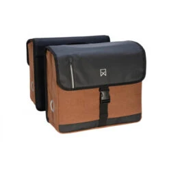 SACOCHE DOUBLE WILLEX BUSINESS MARRON/NOIR - 40L