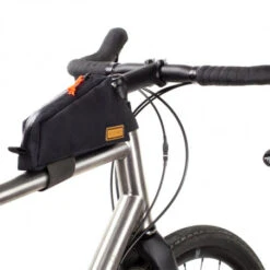 Sacoche Tube De Cadre Tissu Noir Attache Velcro Restrap -Gazelle Velo Boutique sacoche tube de cadre tissu noir attache velcro restrap 2