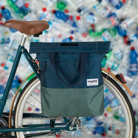 Sacoche Vélo Shopper Recyclé 20L URBAN PROOF Bleu Vert 3 Sacoche Vélo Shopper Recyclé 20L URBAN PROOF Bleu Vert